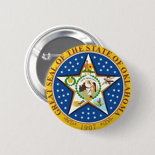 Oklahoma State Seal Ronde Button 5,7 Cm (Voorkant /achterkant)