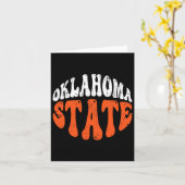 Oklahoma State T-shirt.retro  Distressed Design Kaart (Gele Bloem)
