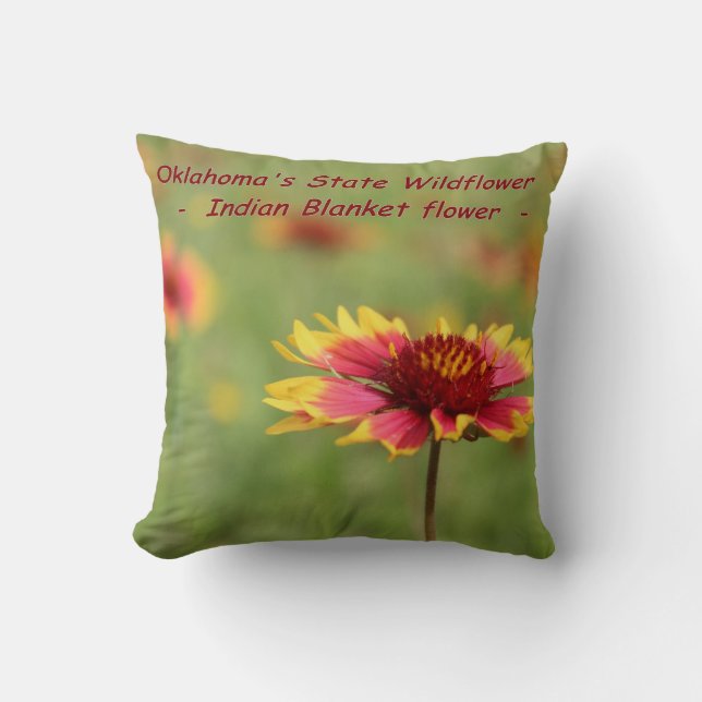 Oklahoma State Wildflower Pillow Kussen (Voorkant)