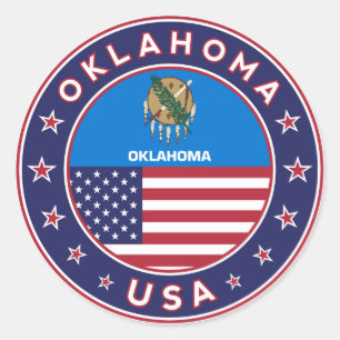 Oklahoma sticker, telefooncel ronde sticker