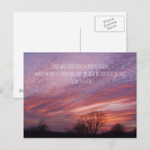 Oklahoma Sunset with Trees and Bible Verse Briefkaart