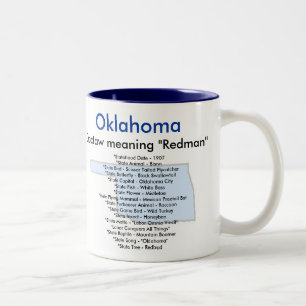 Oklahoma Symbols & Map Tweekleurige Koffiemok