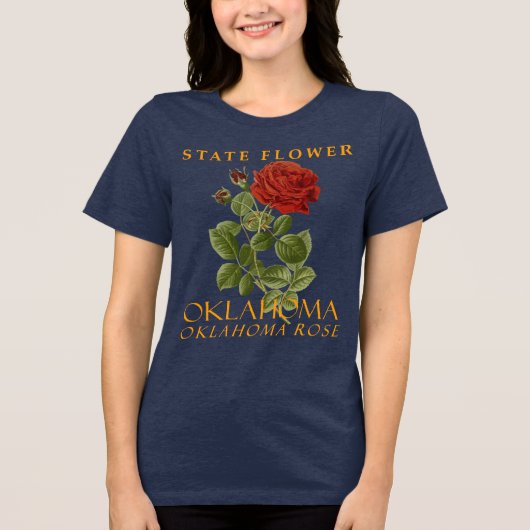 Oklahoma Territory Flower Het Roos van Oklahoma Tri-Blend Shirt (Voorkant)
