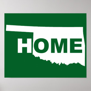 Oklahoma Thuis Weg Van Poster Staat Bord