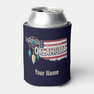 Oklahoma United States Retro Map USA Blikjeskoeler