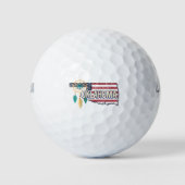 Oklahoma United States Retro Map  USA Golfballen (Voorkant)