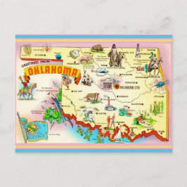 Oklahoma Vintage Kaart Ansichtkaart