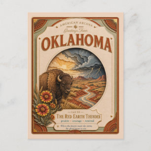 Oklahoma Vintage Paper Cut American Arcana Briefkaart
