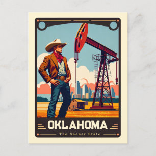 Oklahoma Vintage van patriottische spirit Briefkaart