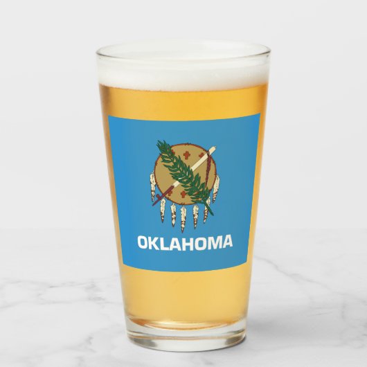 Oklahoma vlag glas (Voorkant gevuld)