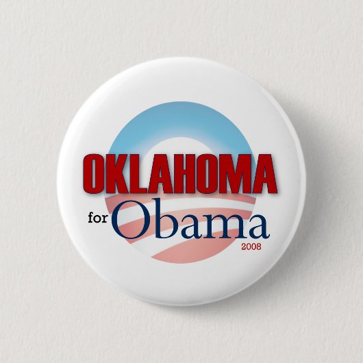 OKLAHOMA voor Obama Ronde Button 5,7 Cm (Voorkant)