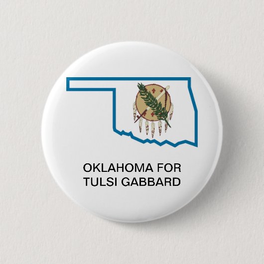 OKLAHOMA voor TULSI GABBARD 2020-Button Ronde Button 5,7 Cm (Voorkant)