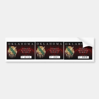 Oklahoma Zombie Hunting Permit Bumpersticker
