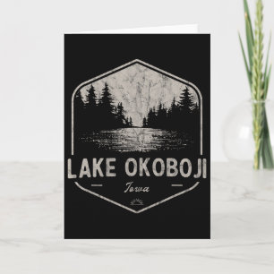 Okoboji-meer Iowa Buitenleven Vintage Kaart