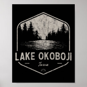 Okoboji-meer Iowa Buitenleven Vintage Poster