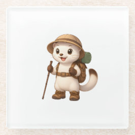 Okojo Adventure Coaster – Kawaii Japanese Stoat  Glazen Onderzetter
