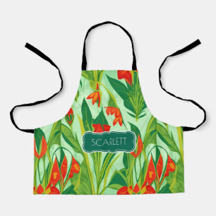 Okra Retro Kleurrijk Gepersonaliseerd Patroon Schort