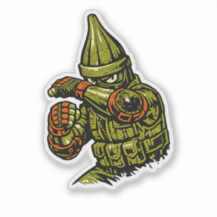 Okra Street Defender — Vintage Retro Verdediging G Sticker