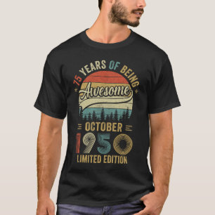oktober 1950 75 jaar oude 75ste verjaardag Mannen T-shirt