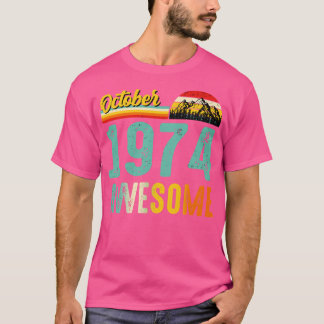 Oktober 1974 Verjaardagscadeau Shirt Vintage Oktob