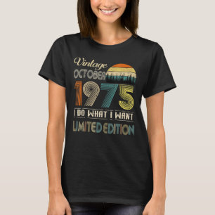 Oktober 1975 47-jarige verjaardag t-shirt