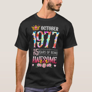 Oktober 1977 45e verjaardag 45 jaar Aweso zijn T-shirt