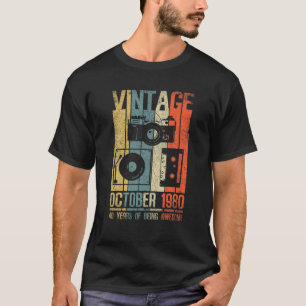 Oktober 1980 T Shirt 40 Jaar oud Shirt 1980 Gevoge