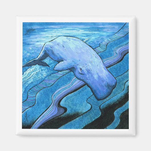 Oktober 2018 Dag 12 - Whale Waving Magneet (Voorkant)