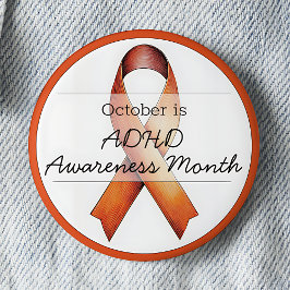 Oktober ADHD Awareness maand Ronde Button 5,7 Cm