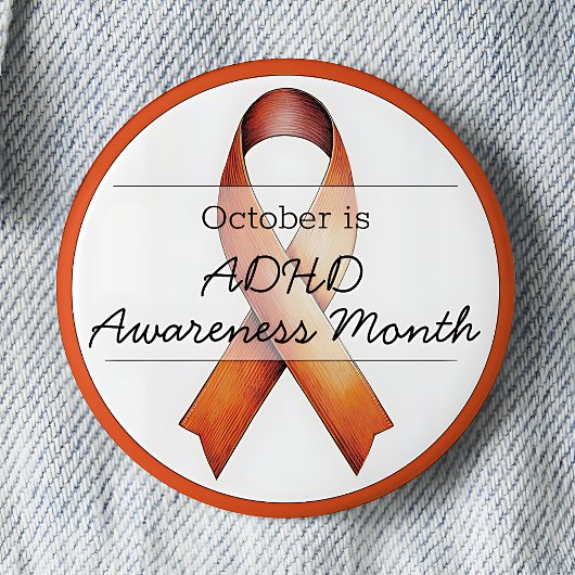 Oktober ADHD Awareness maand Ronde Button 5,7 Cm
