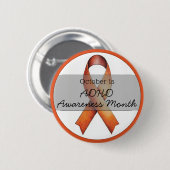 Oktober ADHD Awareness maand Ronde Button 5,7 Cm (Voorkant /achterkant)