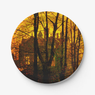 Oktober Afterglow John Atkinson Grimshaw Papieren Bordje