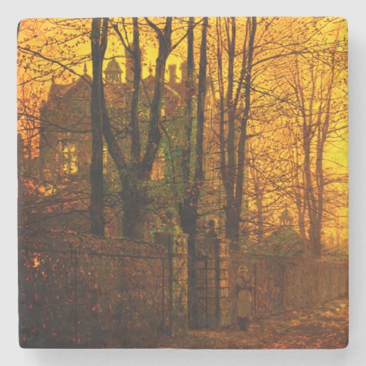Oktober Afterglow John Atkinson Grimshaw Stenen Onderzetter (Voorkant)