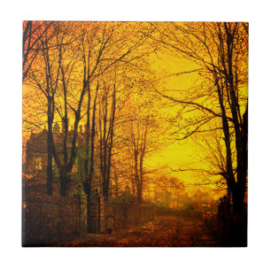 Oktober Afterglow John Atkinson Grimshaw Tegeltje