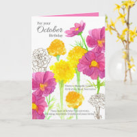 Oktober Birthday Cosmos Marigold Birth Maand