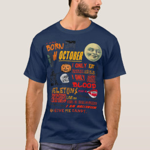 Oktober Birthday Halloween Spooky Creepy Scary Pum T-shirt