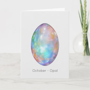 Oktober Birthstone Opal Happy Birthday Kaart
