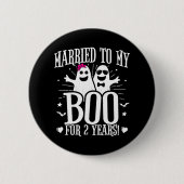 Oktober Bruiloft Jubileum Grappig 2e Jubileum Ronde Button 5,7 Cm (Voorkant)