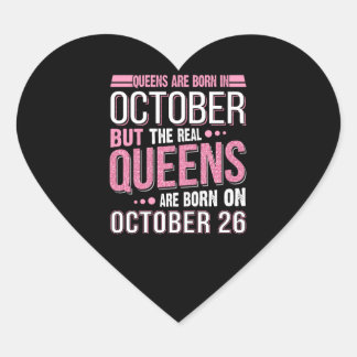 Oktober Cadeau | De echte koningin 26 oktober Hart Sticker