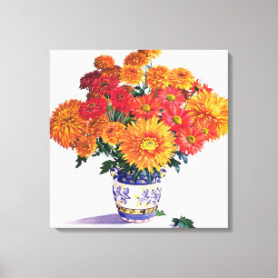 Oktober Chrysanthemums Canvas Afdruk