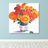 Oktober Chrysanthemums Canvas Afdruk (Insitu (Houten vloer))