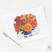 Oktober Chrysanthemums Vierkante Sticker (Envelop)