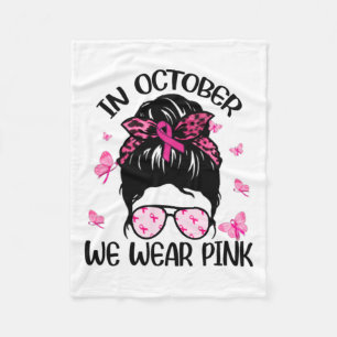 Oktober Draag het roze borstkankerbewustzijn Fleece Deken