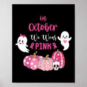 Oktober Draag het roze borstkankerbewustzijn Poster