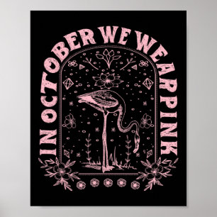 Oktober Draag het roze borstkankerbewustzijn Poster