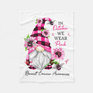 Oktober Draag roze borstkankerbewustzijn Fleece Deken