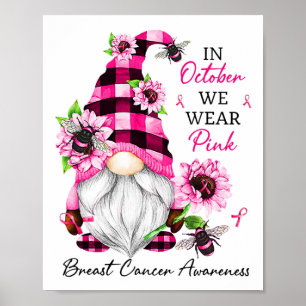 Oktober Draag roze borstkankerbewustzijn Poster