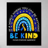 Oktober Draag we Blue and Yellow Down Syndrome AWA Poster (Voorkant)