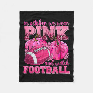 Oktober Draag we roze en kijken naar Football bors Fleece Deken