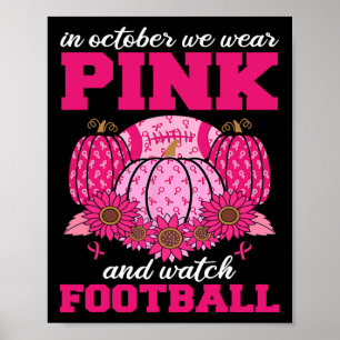 Oktober Draag we roze en kijken naar Football bors Poster